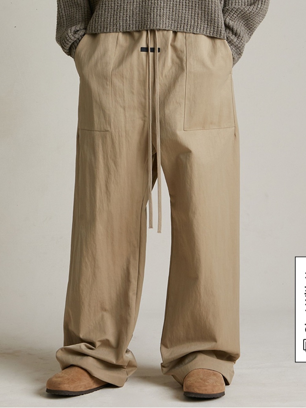 Fear of God Essentials Textured Nylon Utility Pants In Color Desert Sand